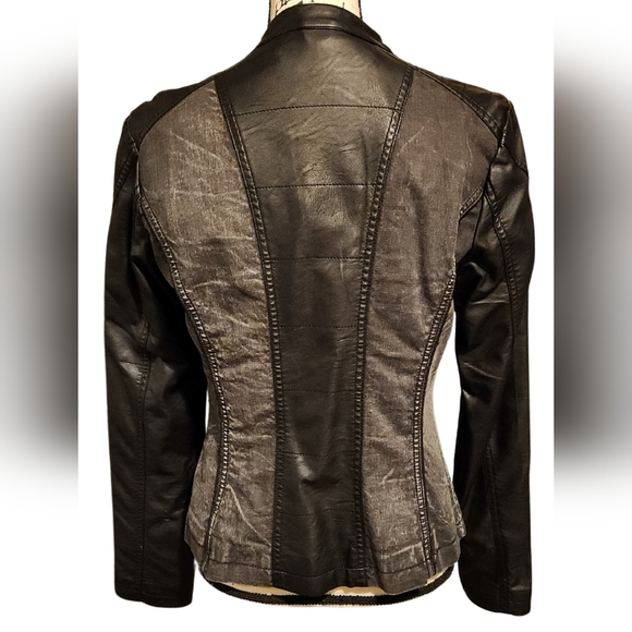 Downtown Coalition Faux Leather Moto Jacket - Picture 4 of 6